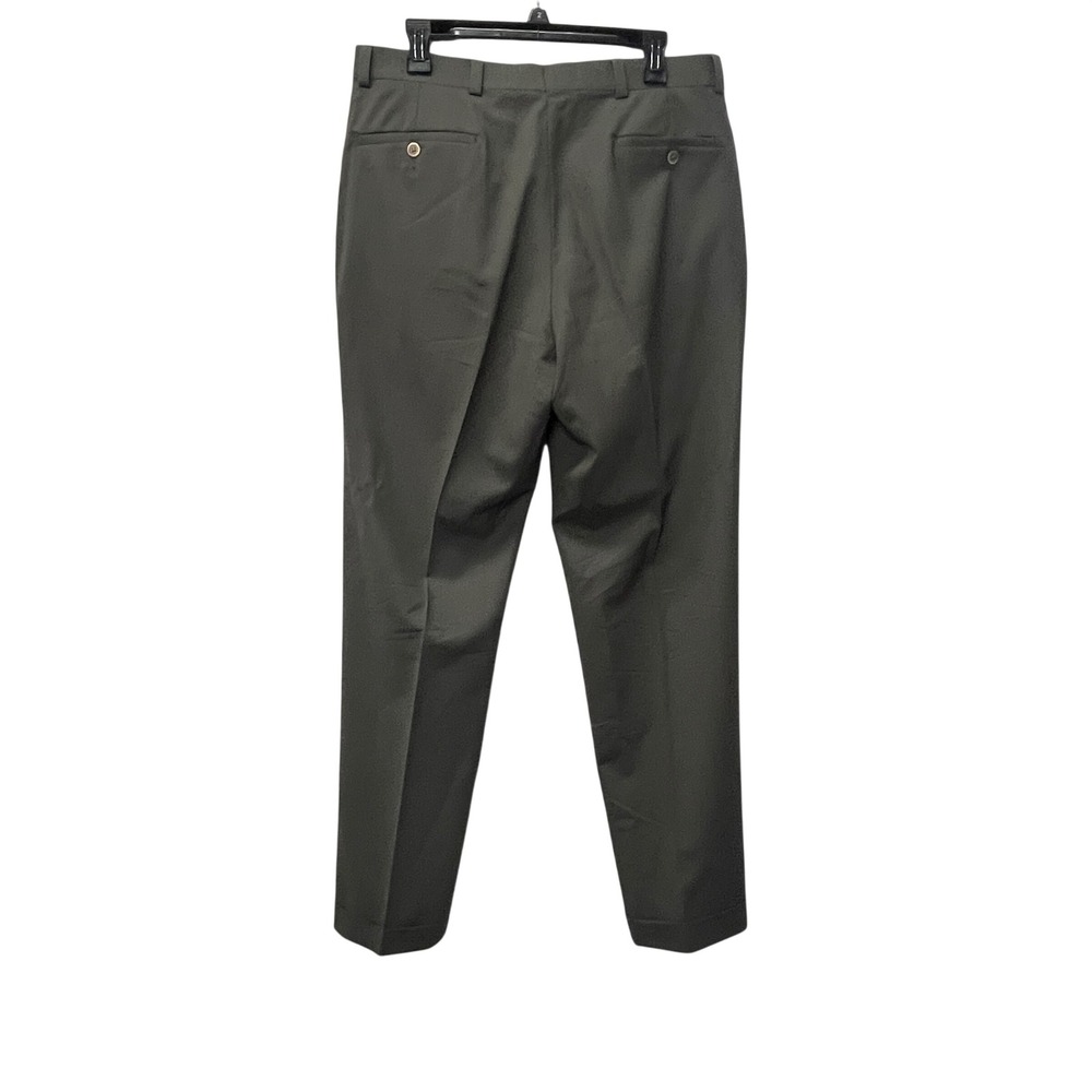 Wilke-Rodriguez‎ Men 40L/34 Olive Green Wool 3 Button Suit Pleated Pants Cuff - Picture 4 of 16
